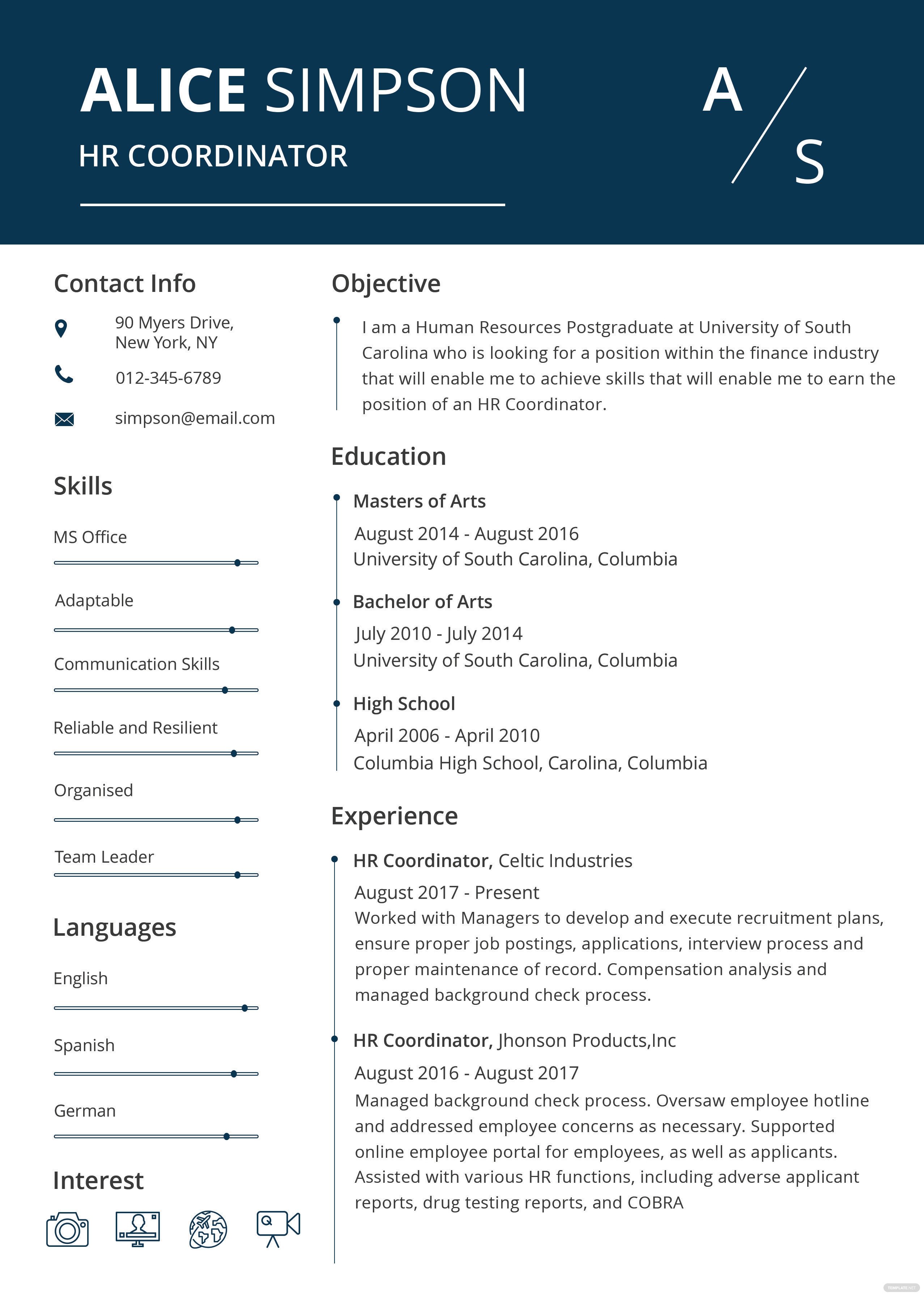 Free Sample Resume Templates Free Hr Resume format In Psd Ms Word Publisher