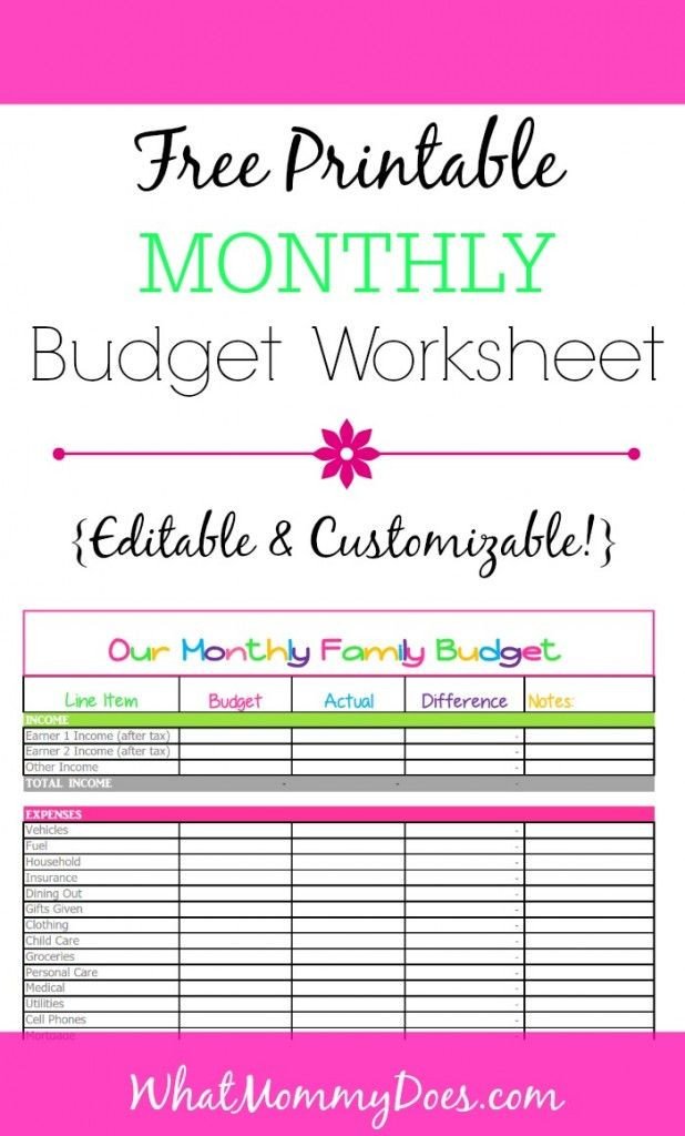 Free Simple Budget Template Cute Monthly Bud Printable – Free Editable Template
