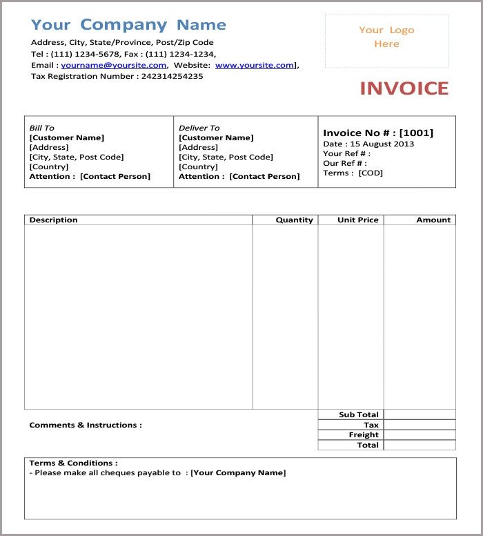 Free Simple Invoice Template 46 Basic Invoice Templates Word Pdf Ai Psd