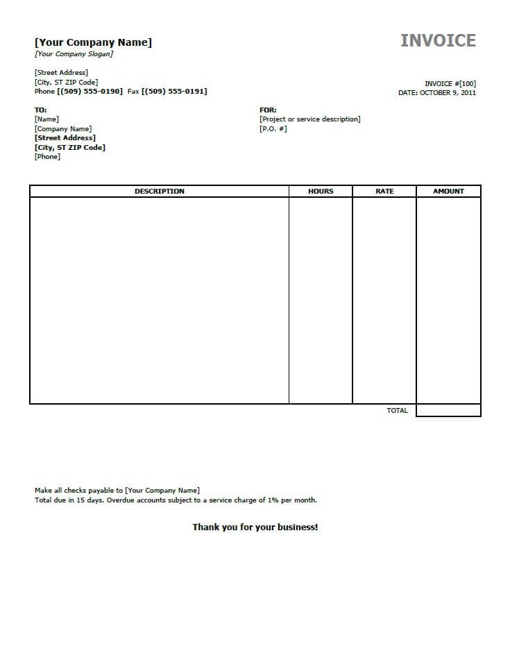 Free Simple Invoice Template Free Invoice Templates for Word Excel Open Fice