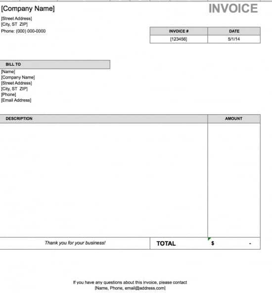 Free Simple Invoice Template Free Simple Basic Invoice Template Excel Pdf