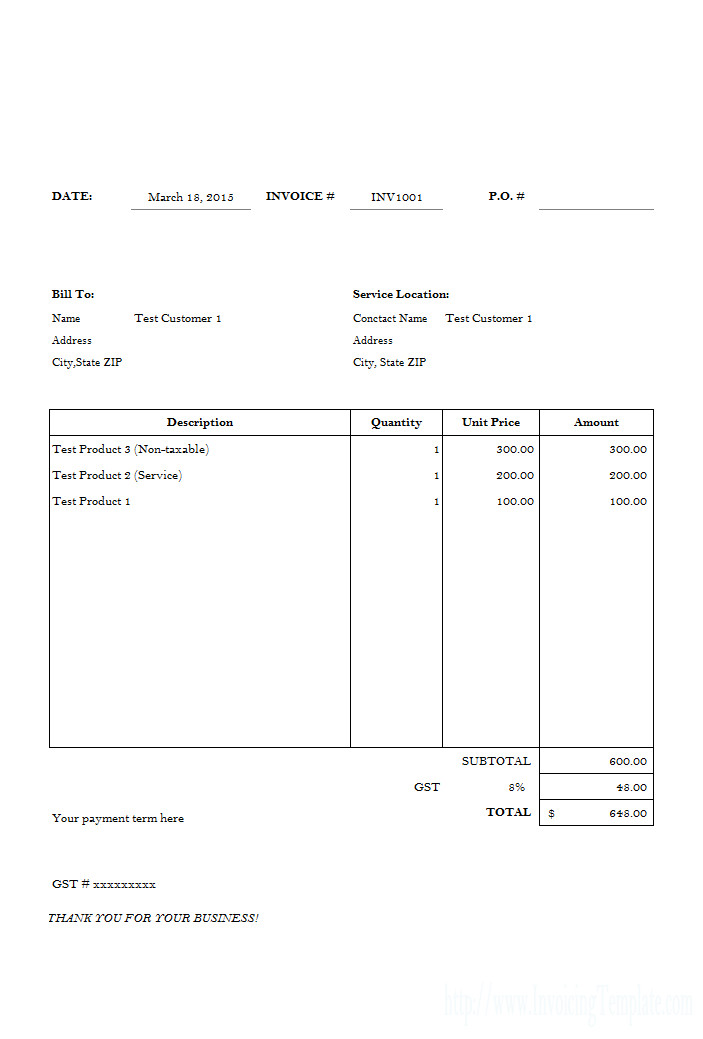Free Simple Invoice Template Labor Invoicing Sample