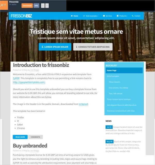 Free Simple Website Templates 14 Free Responsive HTML5 Website Templates &amp; themes