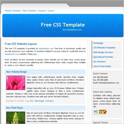 Free Simple Website Templates Simple Blue Free Website Templates In Css Js format