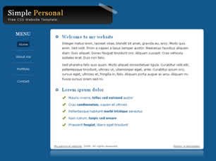 Free Simple Website Templates Simple Personal Free Website Template