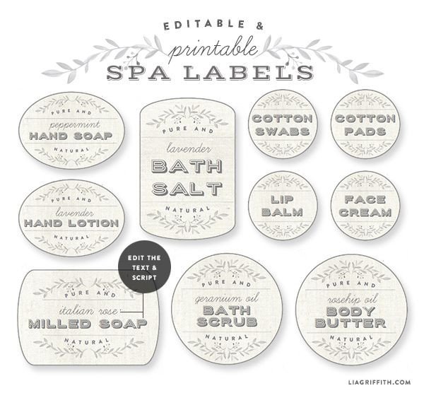 Free soap Label Templates Printable Spa Labels In A French Laundry Style
