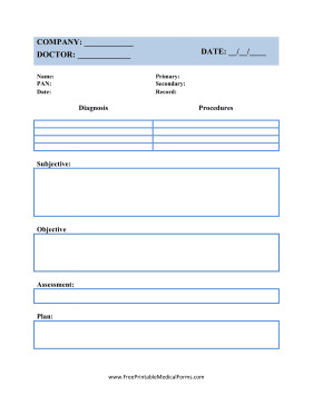 Free soap Note Template Printable soap Notes