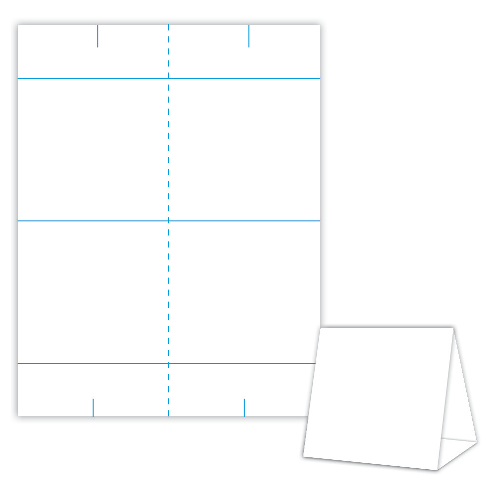Free Table Tent Template Table Tent Design Template Blank Table Tent White
