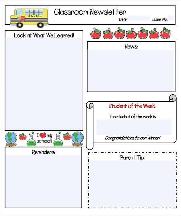 Free Teacher Newsletter Templates Sample Kindergarten Newsletter Template 15 Free