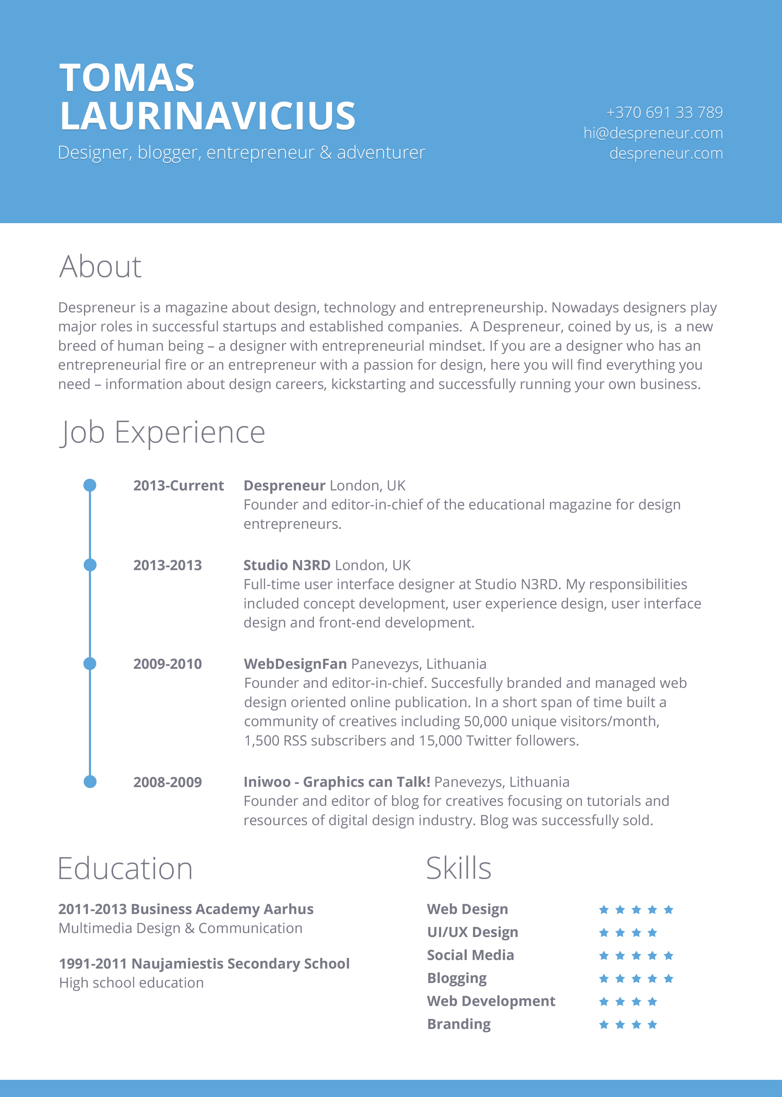 Free Template for Resume 40 Resume Template Designs
