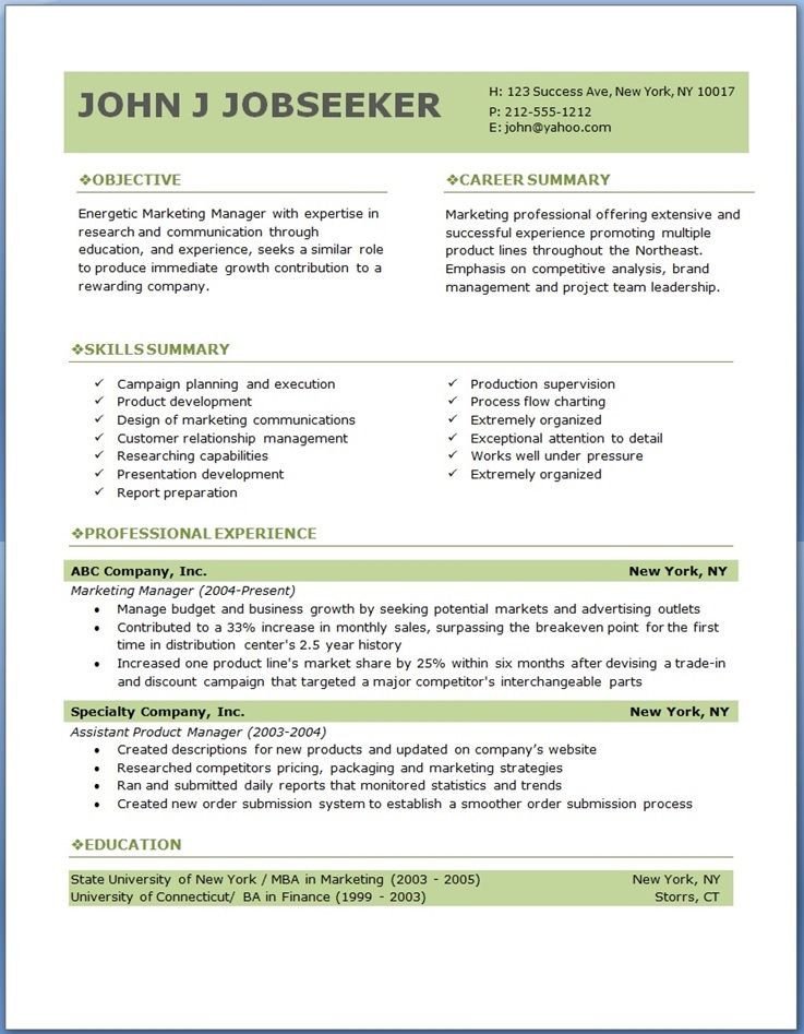 Free Template for Resume Free Professional Resume Templates