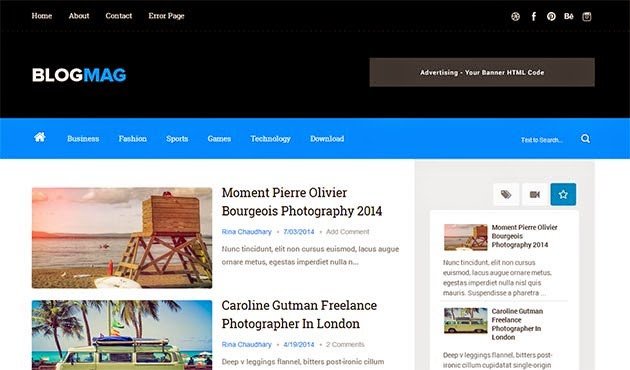 Free Templates for Blogger Blogmag Clean & Responsive Blogger Template