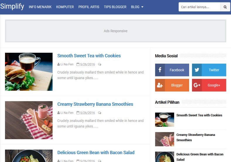 Free Templates for Blogger Simplify 2 Blogger Template • Templates 2019