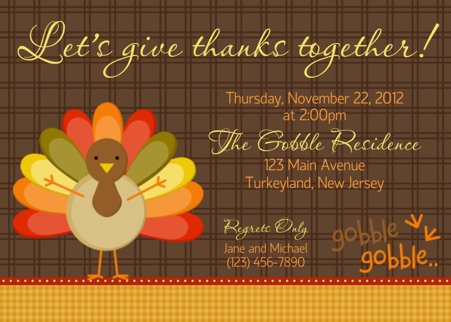 Free Thanksgiving Invitation Templates Gobble Gobble Thanksgiving Invitation by Afairytalebeginning