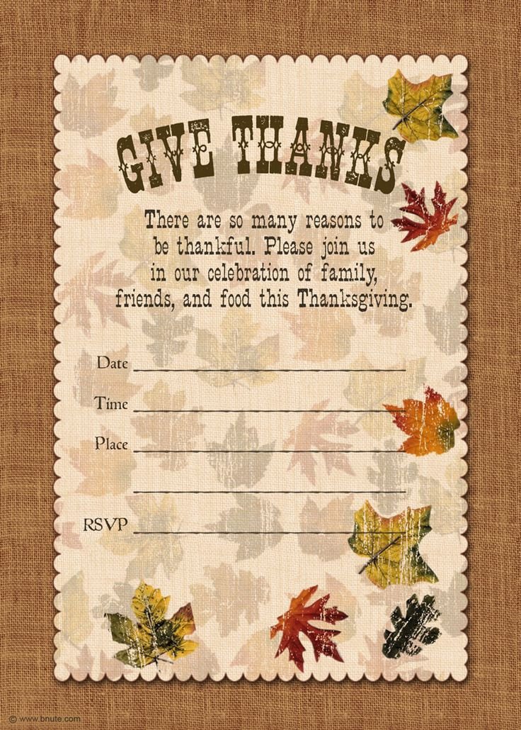 Free Thanksgiving Invitation Templates Holiday Party Free Printable Autumn Free Printable Give