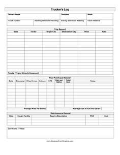 Free Truck Driver Application Template A Blank Printable Daily Log for Truck Drivers to Record