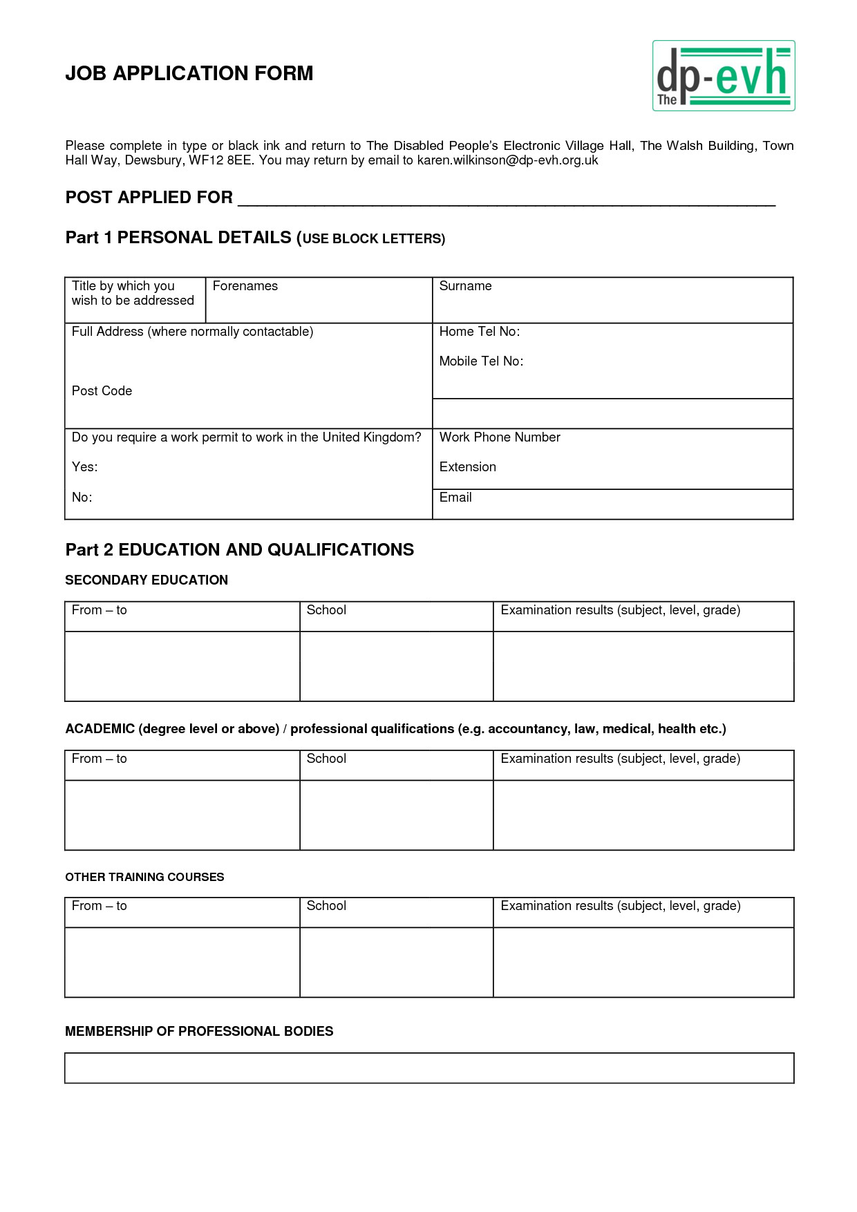 Free Truck Driver Application Template Printable Blank Application for Employment