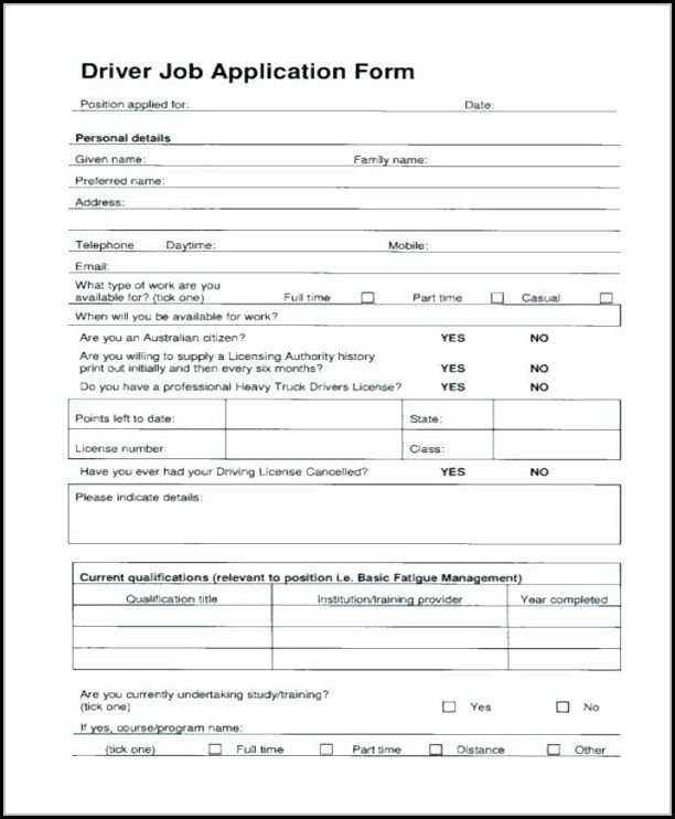 Free Truck Driver Application Template tow Truck Driver Job Application Job Applications