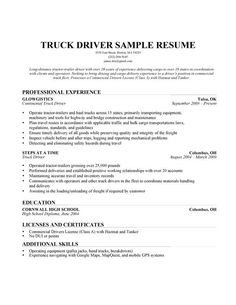 Free Truck Driver Application Template Truck Driver Resume Example