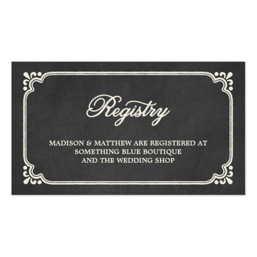 Free Wedding Registry Card Template Chalkboard Union