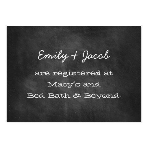 Free Wedding Registry Card Template Chalkboard Wedding Shower Registry Insert Cards