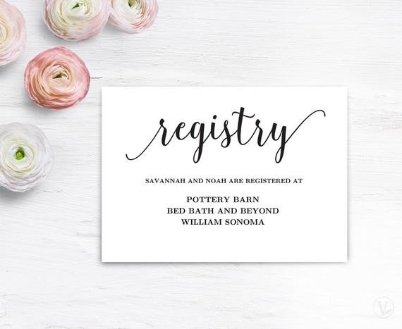 Free Wedding Registry Card Template Gift Registery Card Template Printable Wedding Registry Card