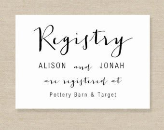 Free Wedding Registry Card Template Gift Registry Card