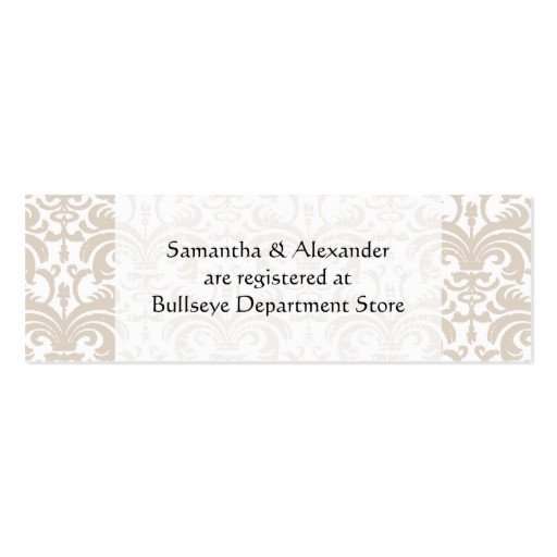 Free Wedding Registry Card Template Personalized Wedding Gift Registry Cards Insert Double
