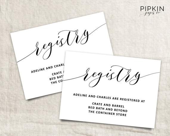 Free Wedding Registry Card Template Printable Wedding Registry Card Wedding Info Card Template