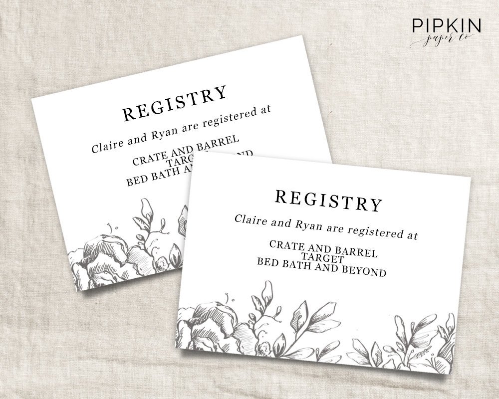 Free Wedding Registry Card Template Wedding Registry Card Wedding Info Card Download Registry