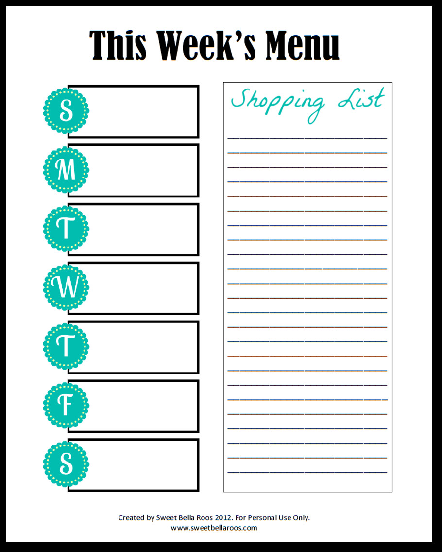 Free Weekly Meal Planner Template 301 Moved Permanently