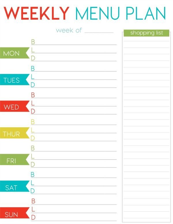 Free Weekly Meal Planner Template Free Weekly Menu Planner Printable Foo Call