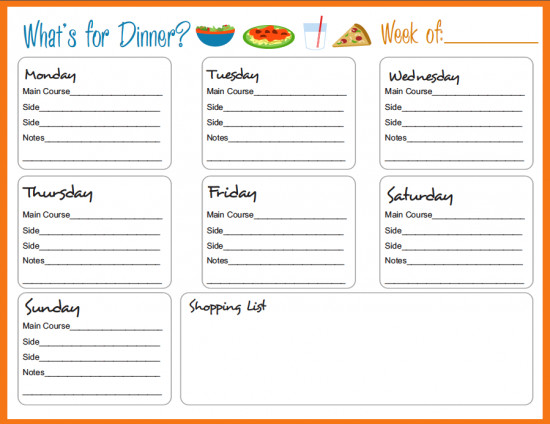 Free Weekly Meal Planner Template Meal Planning Templates On Pinterest