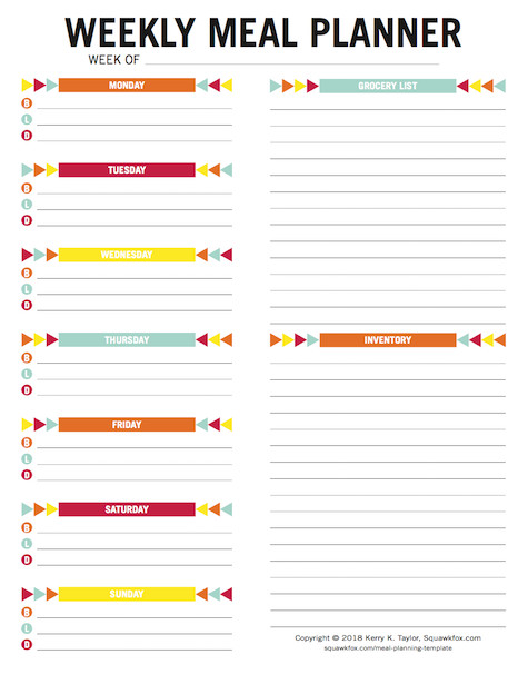 Free Weekly Meal Planner Template Your Meal Planning Template 3 Meal Planners 1 for Kids