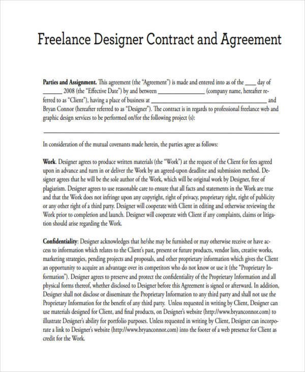 Freelance Graphic Design Contract Template 17 Freelance Contract Templates Docs Word Pages