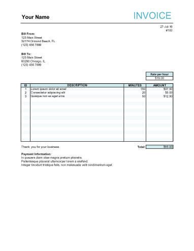 Freelance Hourly Invoice Template 10 Free Freelance Invoice Templates [word Excel]