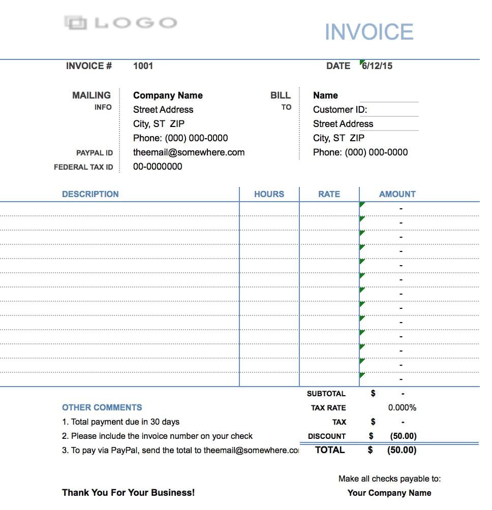 Freelance Hourly Invoice Template Free Hourly Invoice Template Excel Pdf