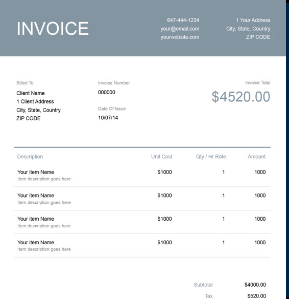 Freelance Hourly Invoice Template Free Hourly Invoice Template