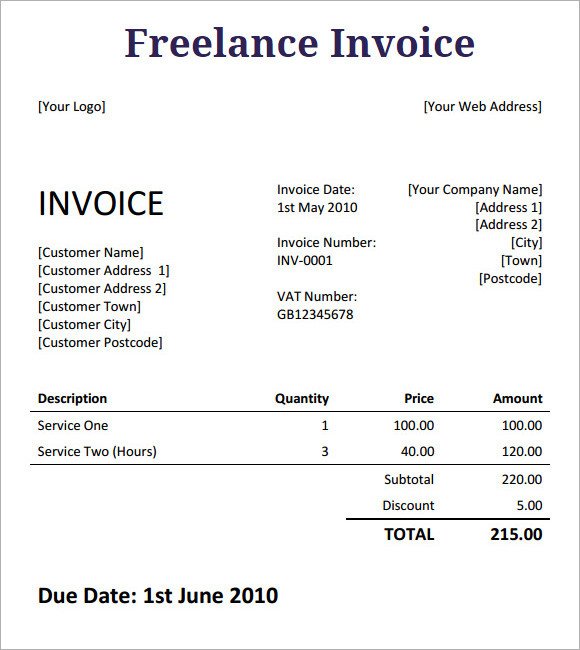 Freelance Invoice Template Microsoft Word Download Free Simple Freelance Invoice Template Free