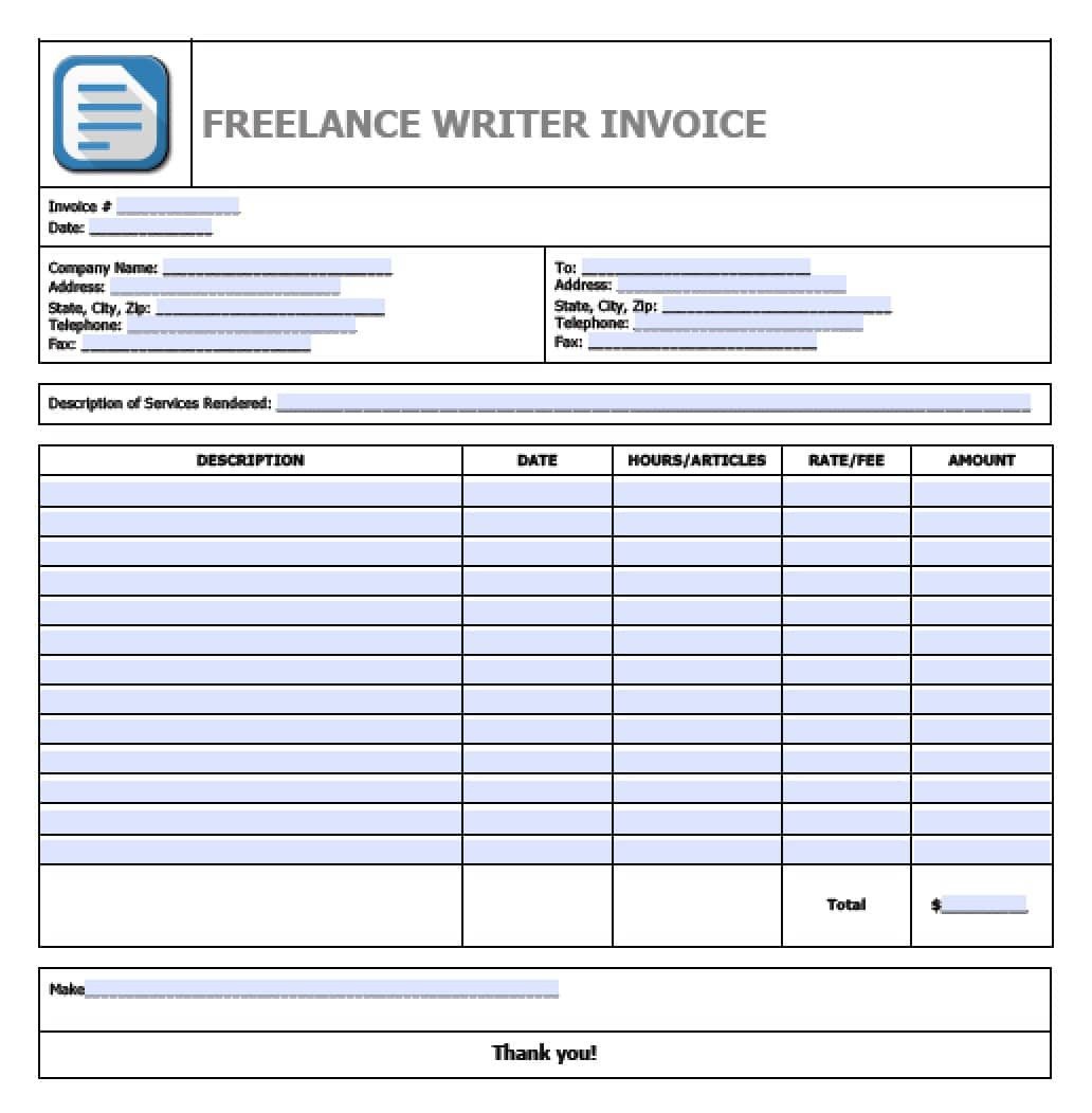 Freelance Invoice Template Microsoft Word [download] Freelance Writer Invoice Template Bonsai