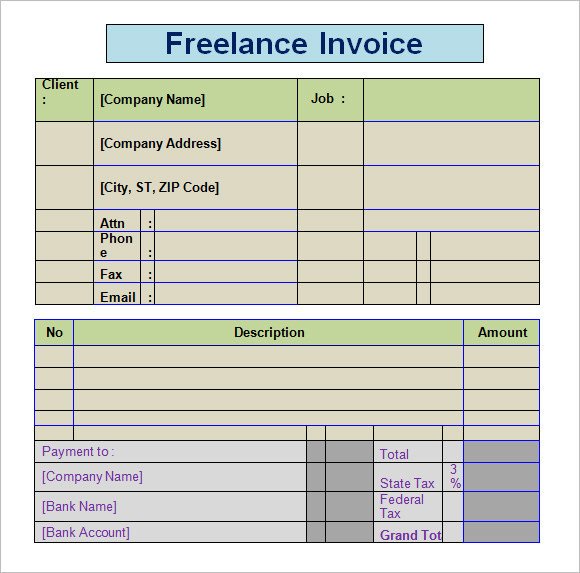 Freelance Invoice Template Microsoft Word Freelance Invoice Template – 8 Free Word Pdf format