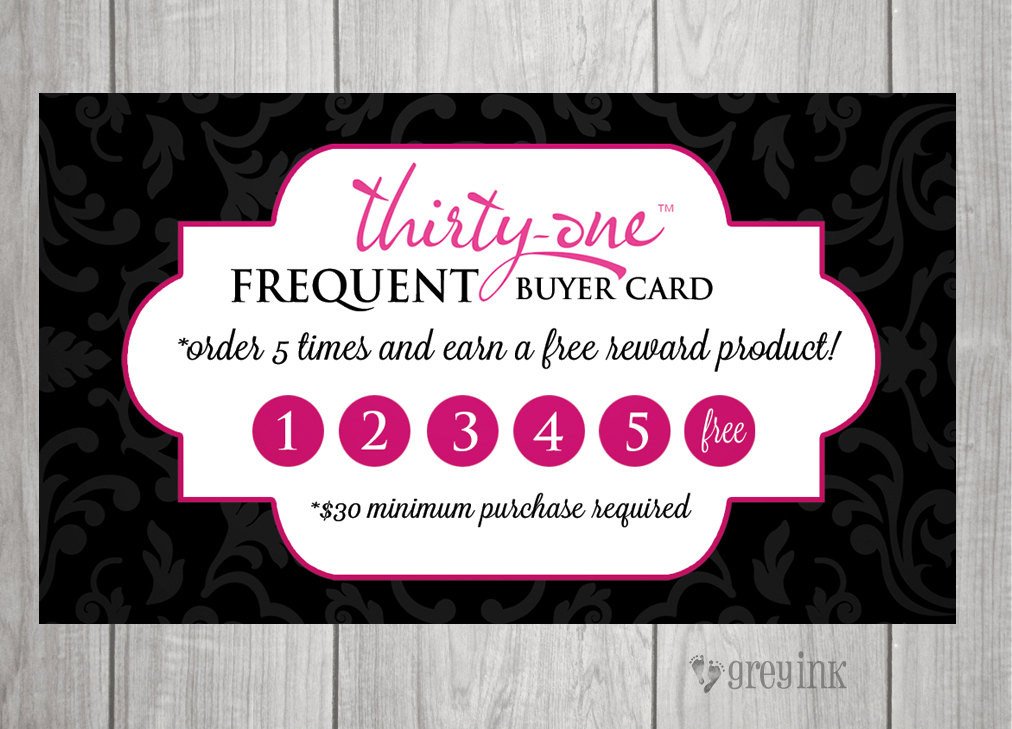 Frequent Buyer Card Template Thirty E Consultants Frequent Buyer Cards Instant by Greyink