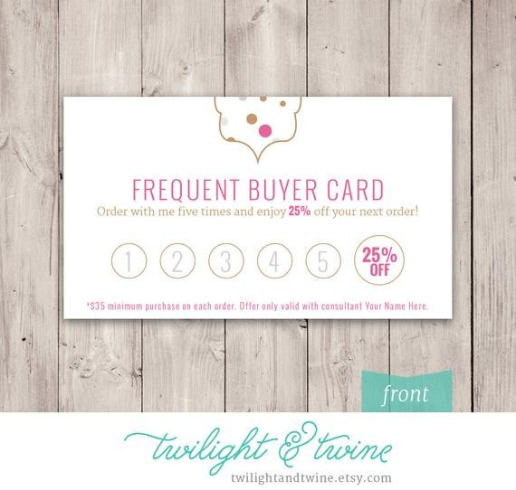 Frequent Buyer Card Template Thirty One Glam Dots Frequent Buyer Card Custom Pdf