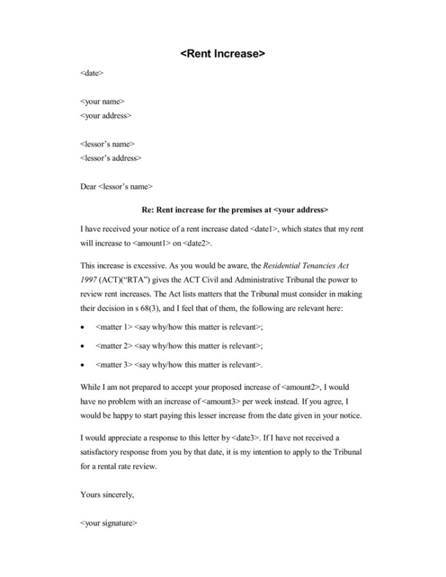 Friendly Rent Increase Letter Rent Increase Letter 7 Samples In Word Pdf format