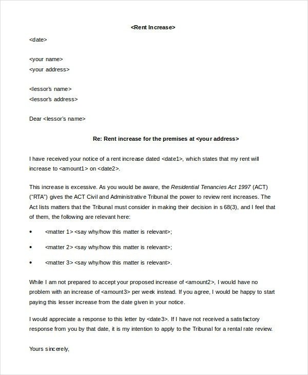 Friendly Rent Increase Letter Rent Increase Letter Template Icebergcoworking