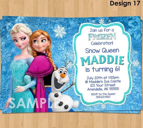 Frozen Bday Party Invitations Frozen Invitation Frozen Birthday Invitation Disney Frozen