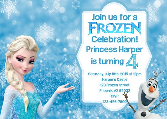Frozen Birthday Invitations Cards 12 Frozen Birthday Invitation Psd Ai Vector Eps