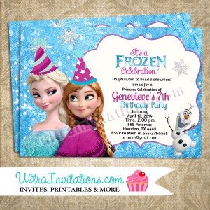 Frozen Birthday Invitations Cards Disney Frozen Birthday Invitations Party Custom