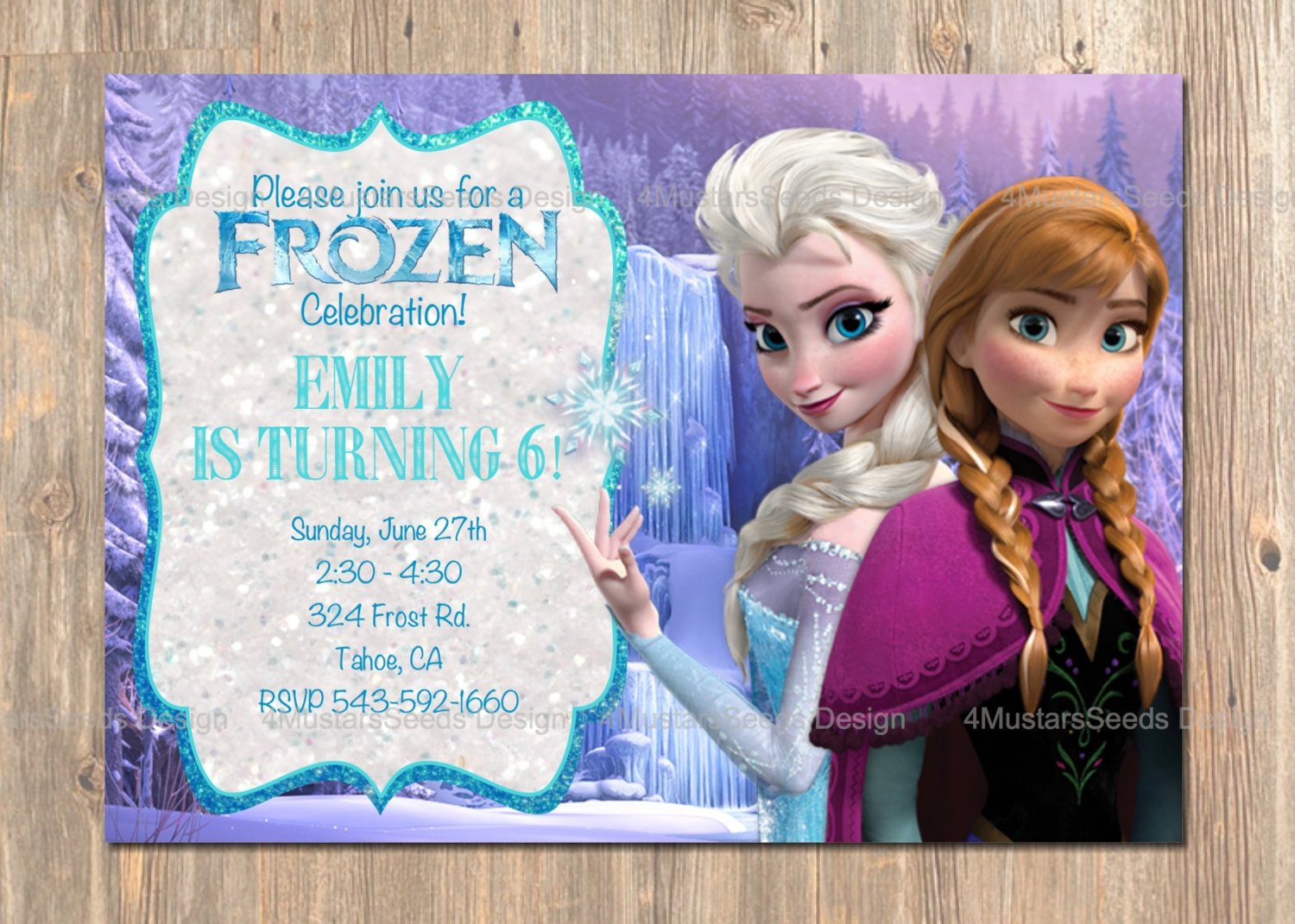 Frozen Birthday Invitations Cards Frozen Birthday Invitation Elsa Anna Frozen Invitation