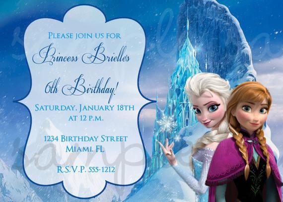 Frozen Birthday Invitations Cards Frozen Birthday Invitation Frozen Birthday Party Frozen